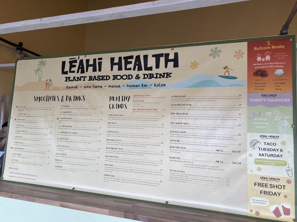 Leahi Health Hawaii Kai Menu image 4